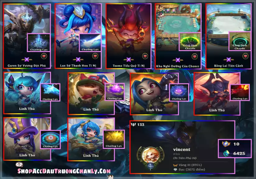 Combo garen , lux chuong luc nhieu pet du 10hc
